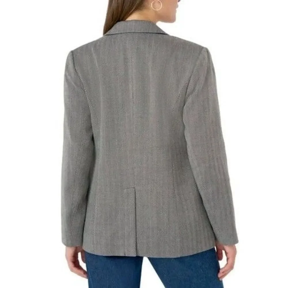 Edited by Hunter McGrady Women's Classic Blazer Herringbone Size 2X - Picture 3 of 9